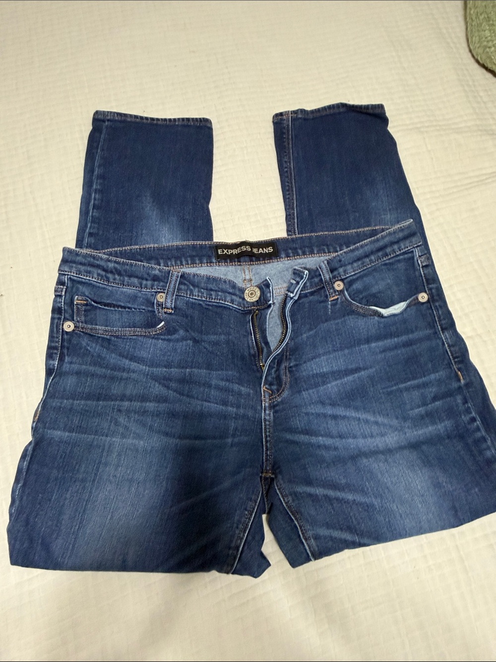 Express Dark Blue Stretch Skinny Jeans